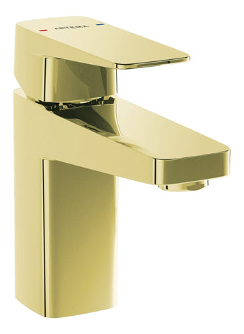 VitrA Root Square Compact Basin Mixer - Soft Gold