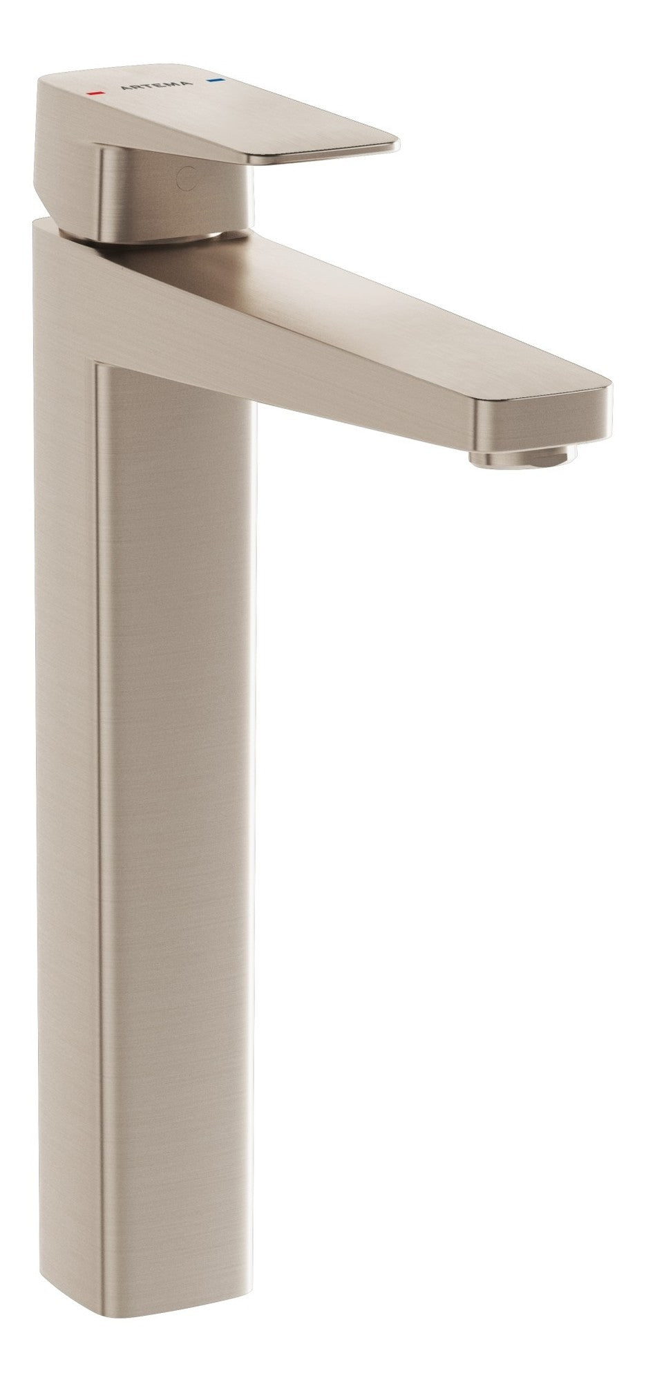 VitrA Root Square Tall Basin Mixer - Brushed Nickel