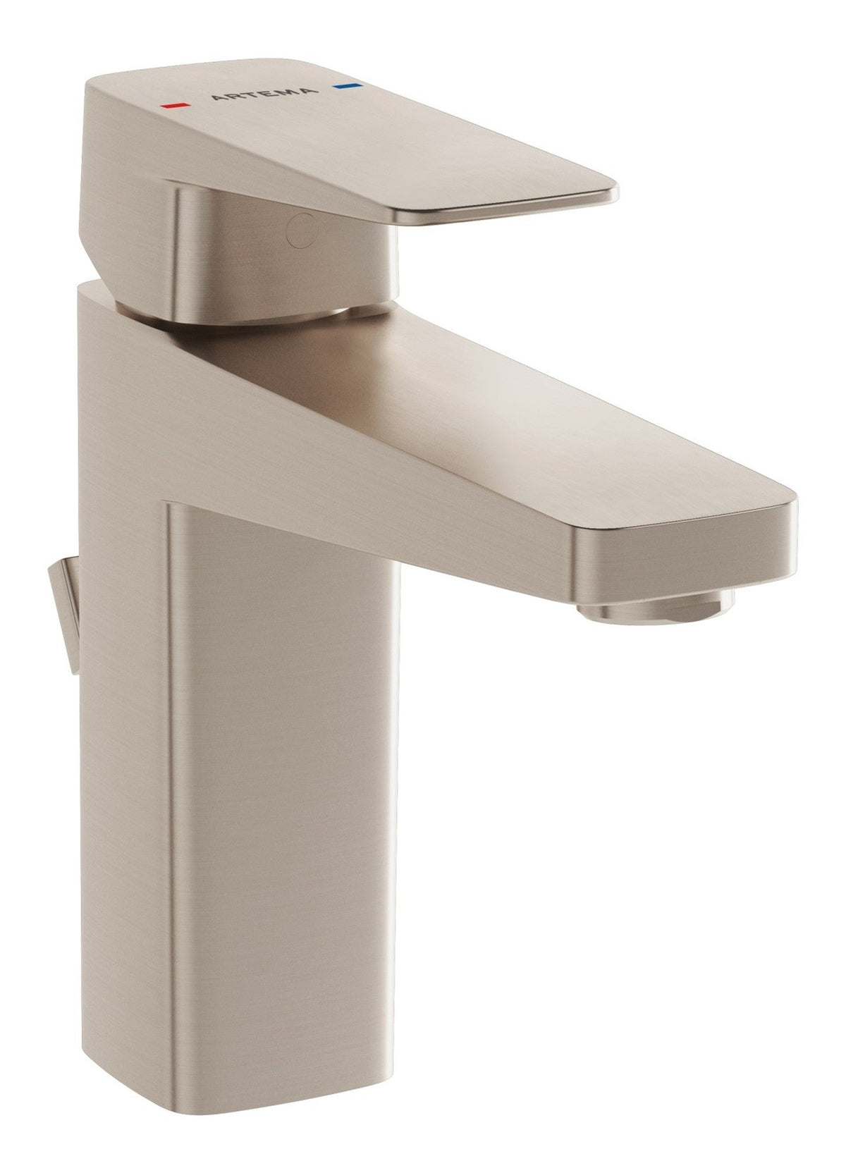 VitrA Root Square Basin Mixer w/Waste Lever - Brushed Nickel