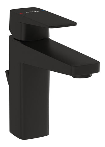 VitrA Root Square Basin Mixer w/Waste Lever - Matt Black