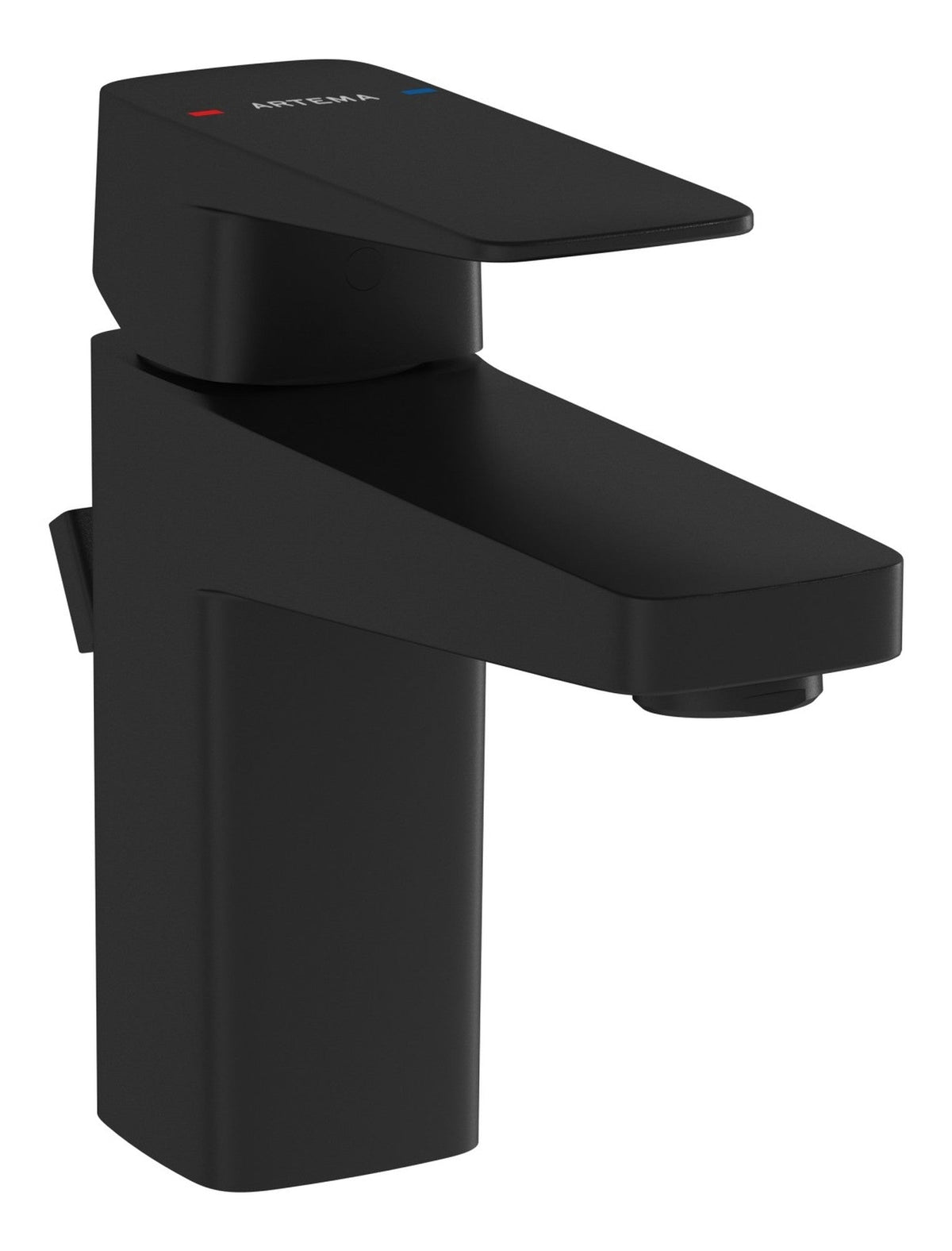 VitrA Root Square Compact Basin Mixer w/Waste Lever - Matt Black
