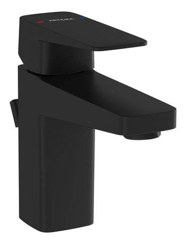 VitrA Root Square Compact Basin Mixer w/Waste Lever - Matt Black