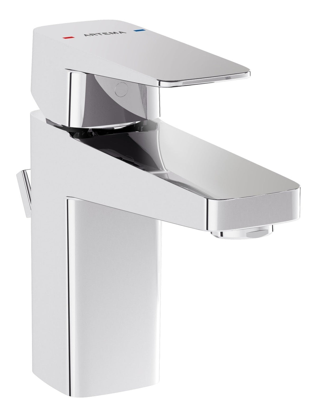 VitrA Root Square Compact Basin Mixer w/Waste Lever - Chrome