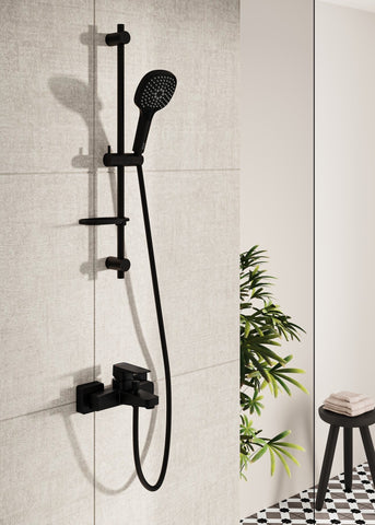 VitrA Root Square Wall Mounted Bath/Shower Mixer - Matt Black