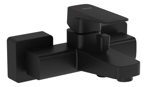 VitrA Root Square Wall Mounted Bath/Shower Mixer - Matt Black