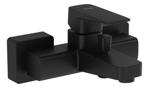 VitrA Root Square Wall Mounted Bath/Shower Mixer - Matt Black