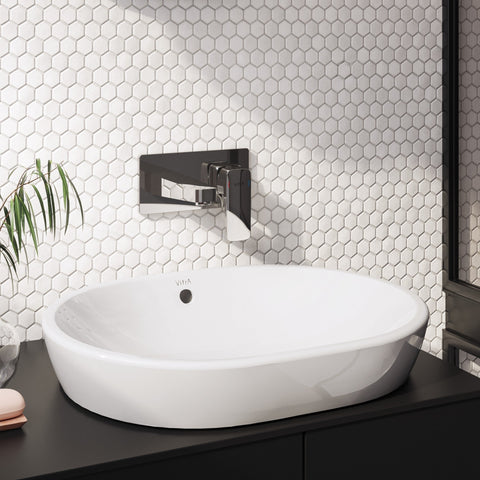 VitrA Root Square Wall Mounted Basin Mixer - Chrome