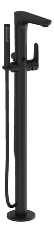 VitrA Root Round Floor Standing Bath/Shower Mixer - Matt Black