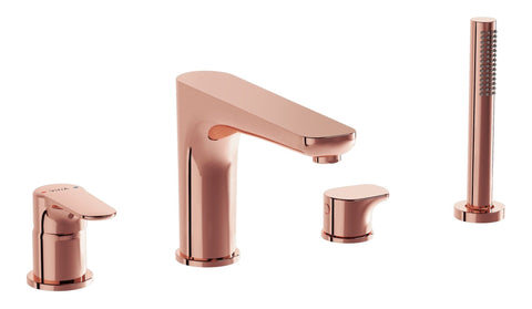 VitrA Root Round 4-Hole Bath/Shower Mixer - Soft Copper