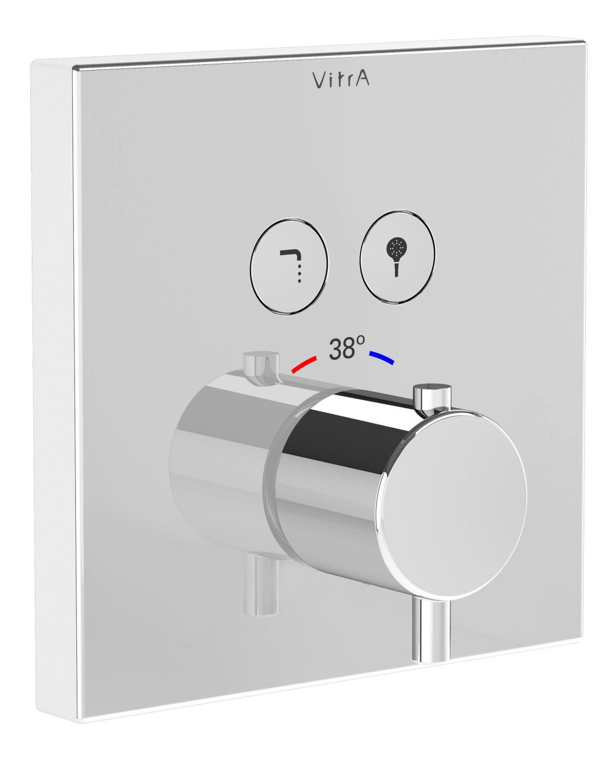 VitrA Aquacontrol Square Concealed Thermostatic 2-Way Bath Mixer - Chrome