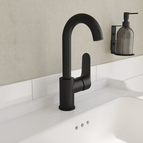 VitrA Root Round Swivel Basin Mixer - Matt Black