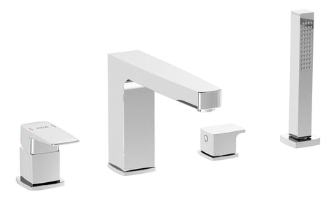 VitrA Root Square 4-Hole Bath/Shower Mixer - Chrome