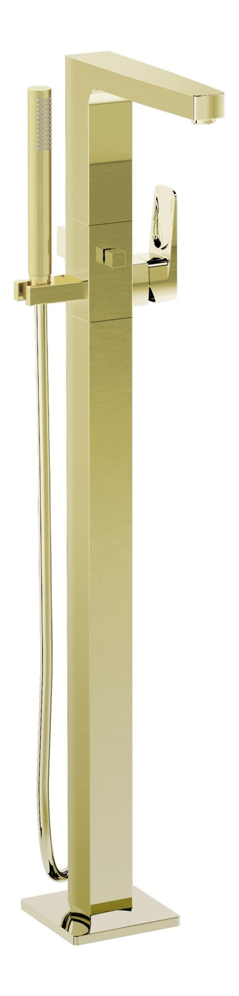 VitrA Root Square Floor Standing Bath/Shower Mixer - Soft Gold
