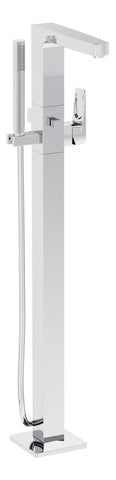 VitrA Root Square Floor Standing Bath/Shower Mixer - Chrome