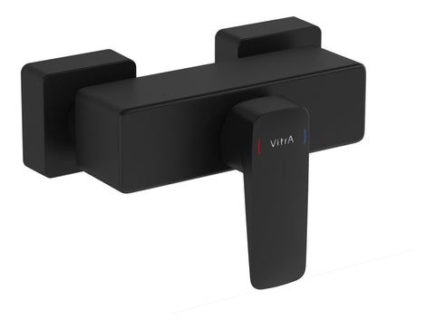 VitrA Root Square Wall Mounted Shower Mixer Valve - Matt Black
