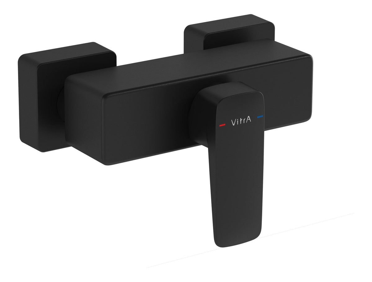 VitrA Root Square Wall Mounted Shower Mixer Valve - Matt Black