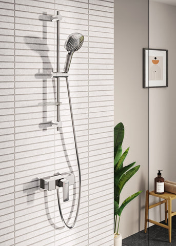 VitrA Root Square Wall Mounted Shower Mixer Valve - Chrome