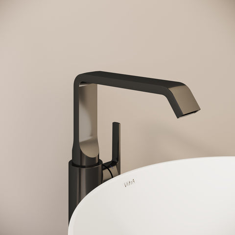VitrA Suit Tall Basin Mixer (Side Handle) - Gloss Black