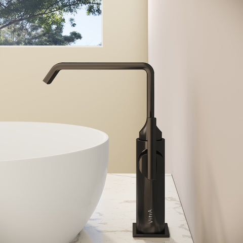 VitrA Suit Tall Basin Mixer (Side Handle) - Gloss Black