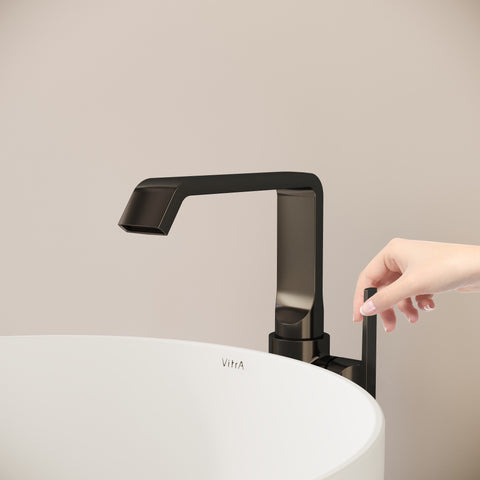 VitrA Suit Tall Basin Mixer (Side Handle) - Gloss Black