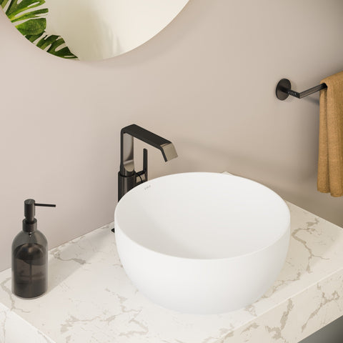 VitrA Suit Tall Basin Mixer (Side Handle) - Gloss Black