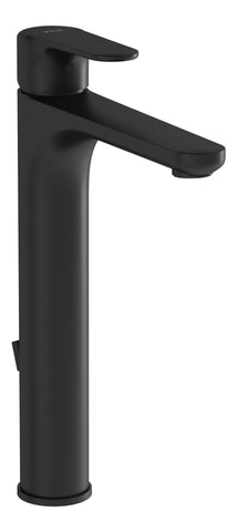 VitrA Root Round Tall Basin Mixer w/Waste Lever - Matt Black