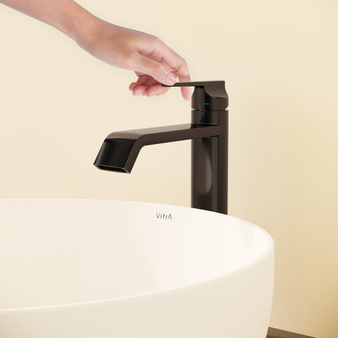 VitrA Suit Tall Basin Mixer (Top Handle) - Gloss Black