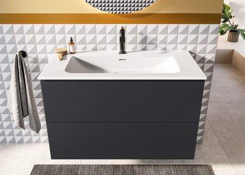 VitrA Suit Basin Mixer (Top Handle) - Gloss Black