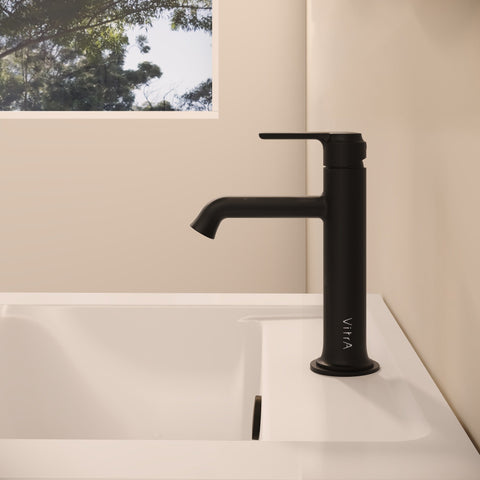 VitrA Origin Classic Basin Mixer (Top Handle) - Matt Black