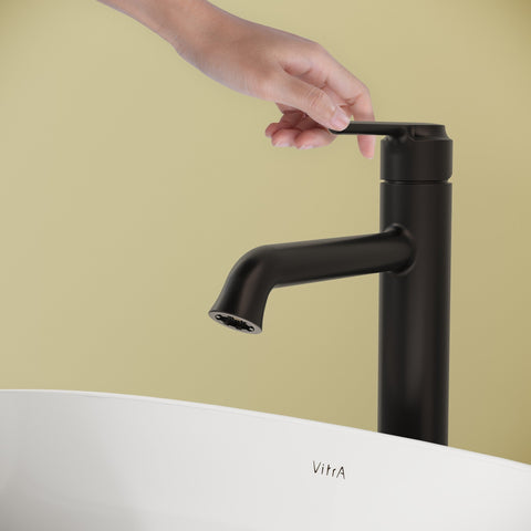 VitrA Origin Classic Tall Basin Mixer (Top Handle) - Matt Black