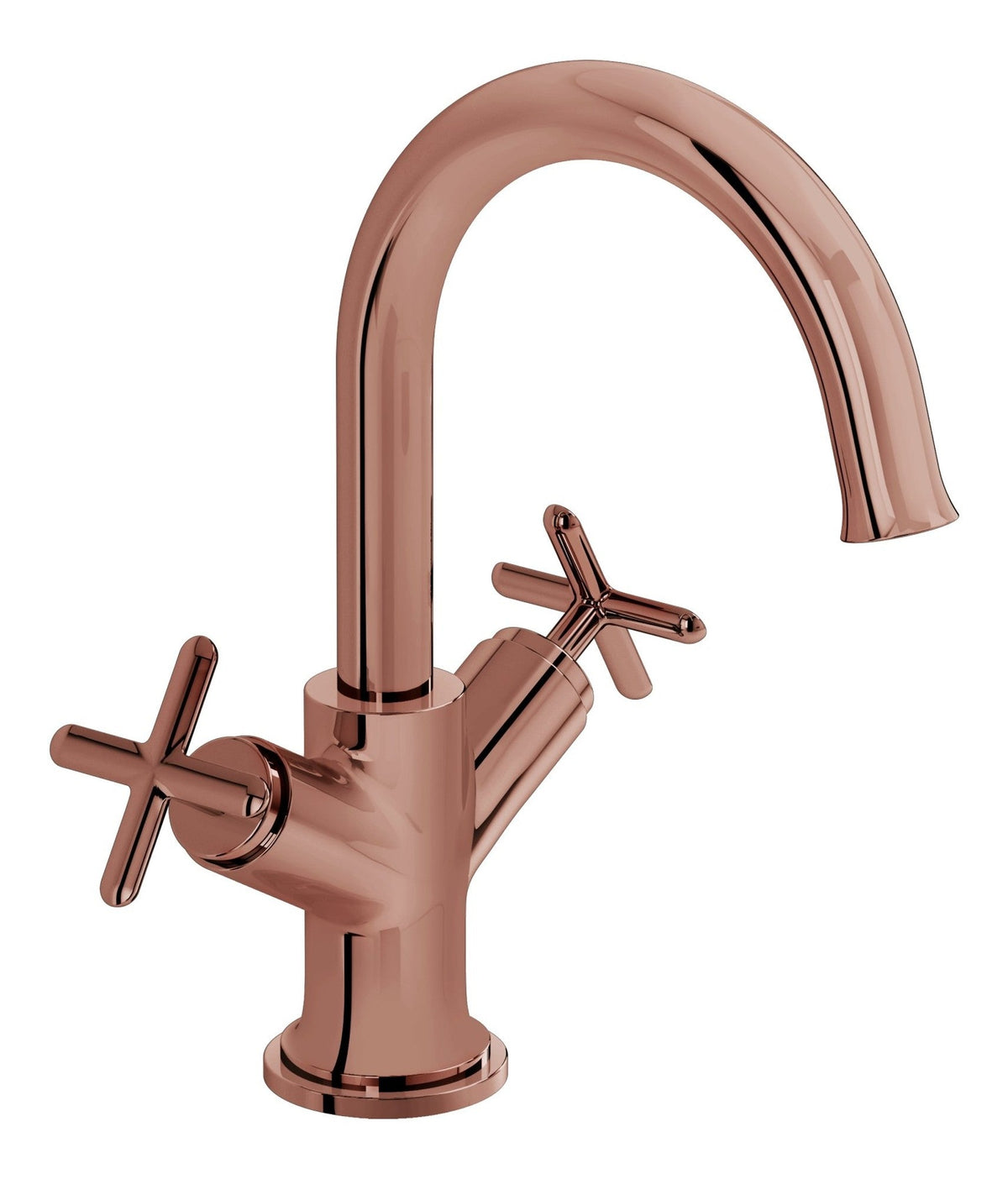 VitrA Origin Classic Basin Mixer (Cross Handles) - Soft Copper