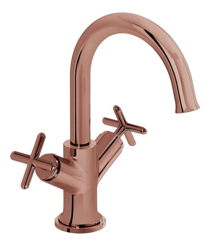 VitrA Origin Classic Basin Mixer (Cross Handles) - Soft Copper