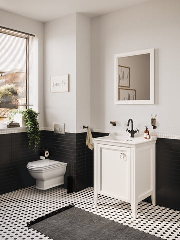 VitrA Origin Classic Basin Mixer (Cross Handles) - Matt Black