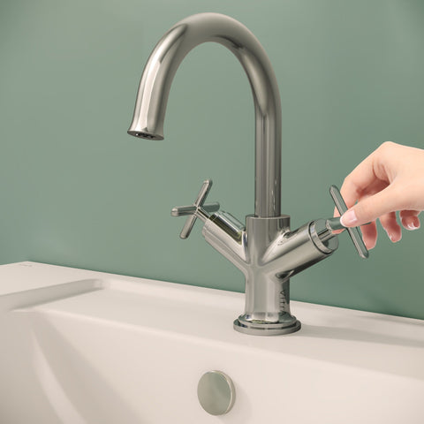 VitrA Origin Classic Basin Mixer (Cross Handles) - Chrome