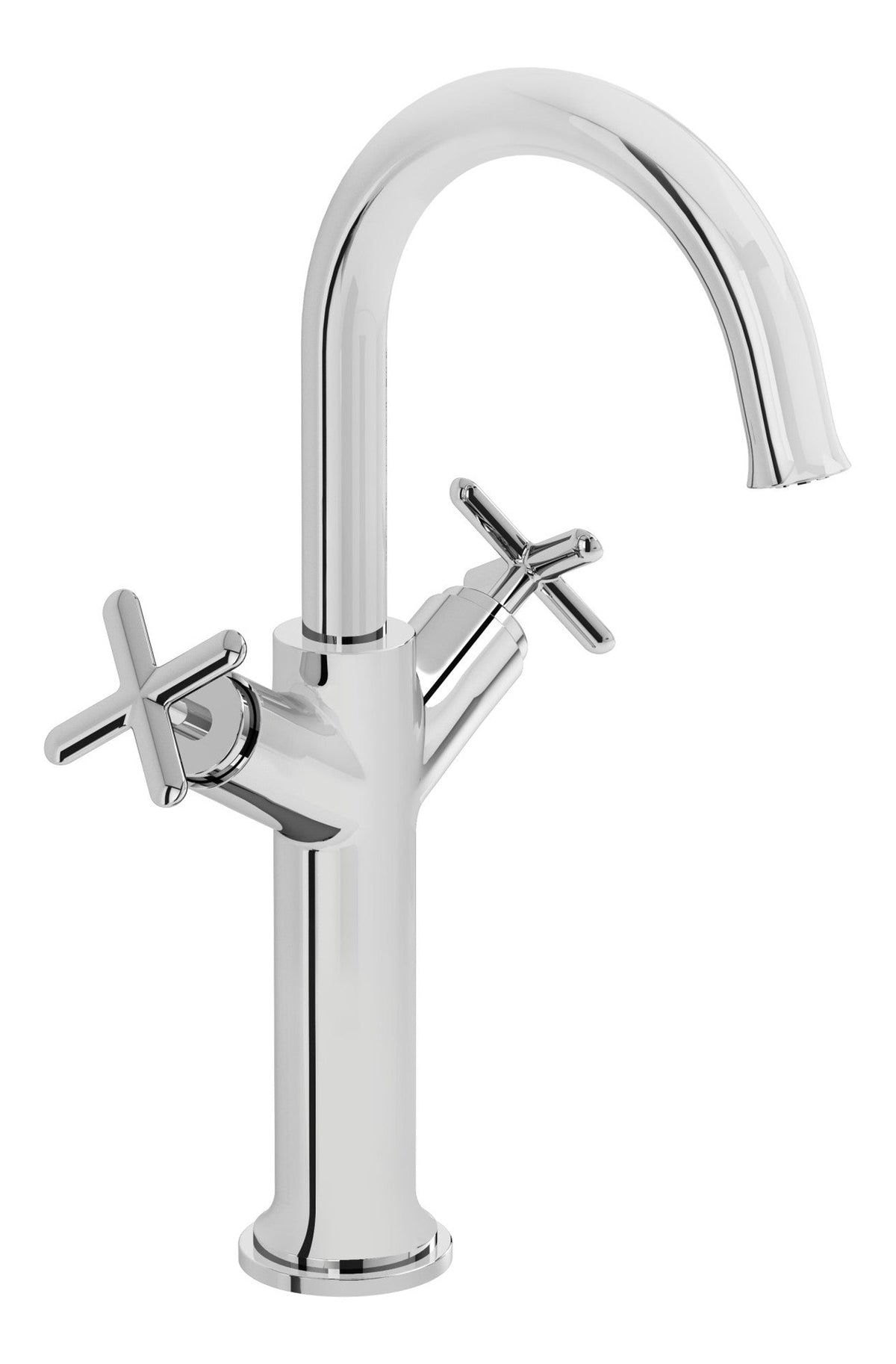 VitrA Origin Classic Tall Basin Mixer (Cross Handles) - Brushed Gold