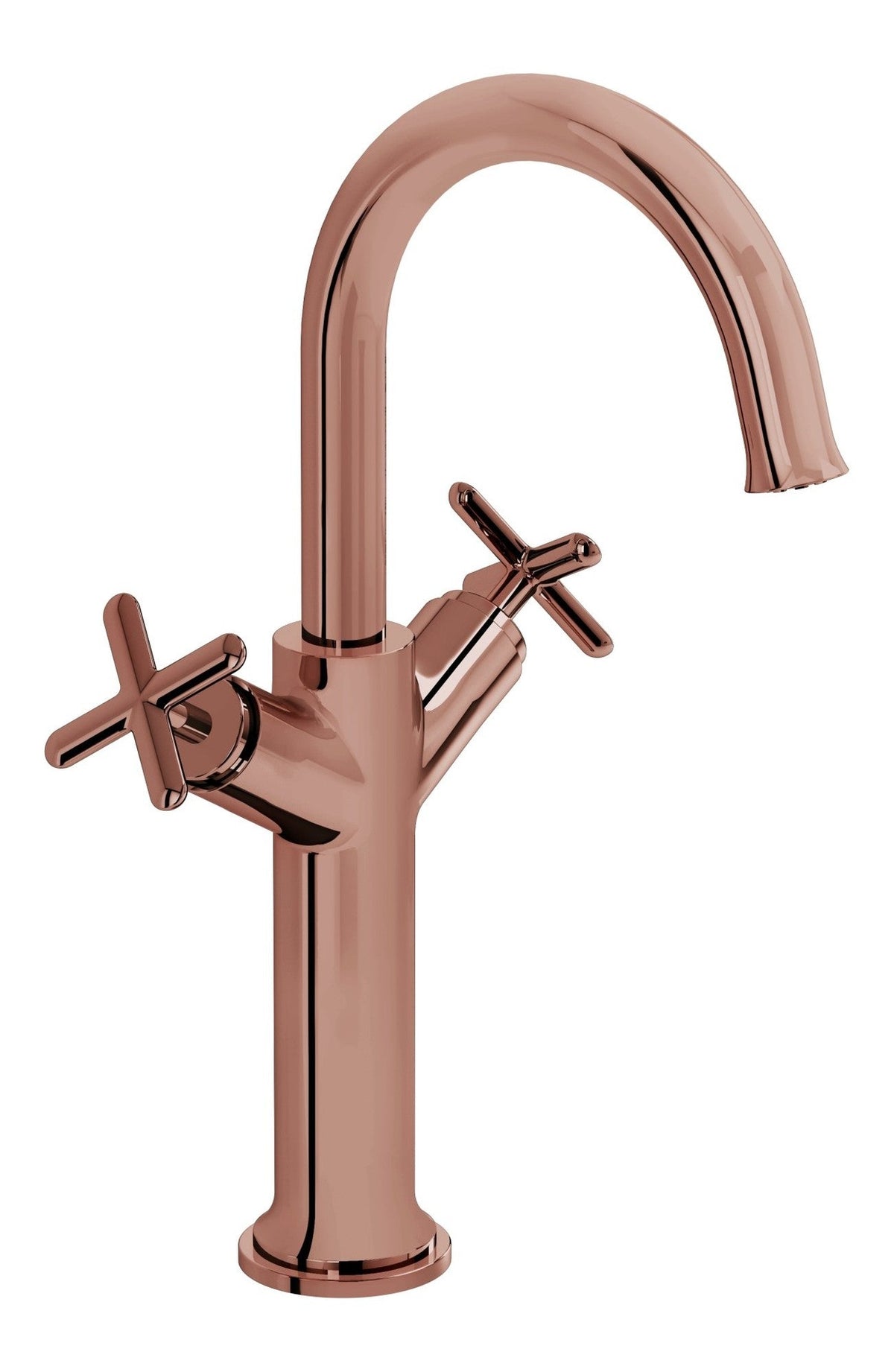 VitrA Origin Classic Tall Basin Mixer (Cross Handles) - Soft Copper