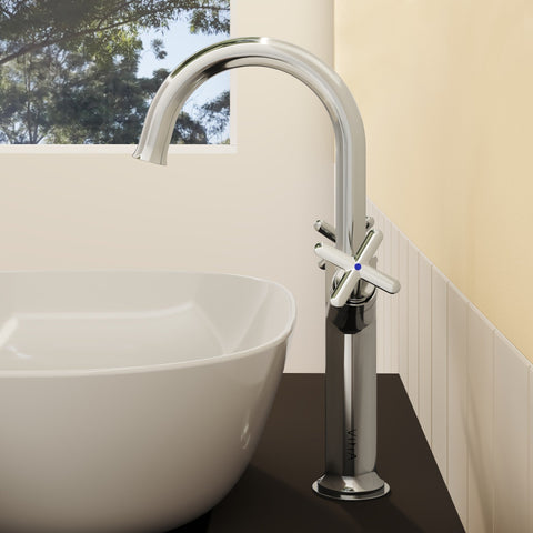 VitrA Origin Classic Tall Basin Mixer (Cross Handles) - Chrome