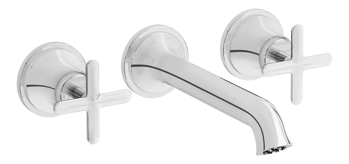 VitrA Origin Classic Wall Mounted 3-Hole Basin Mixer - Brushed Gold