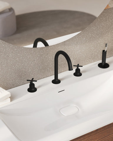 VitrA Origin Classic 3-Hole Basin Mixer - Matt Black