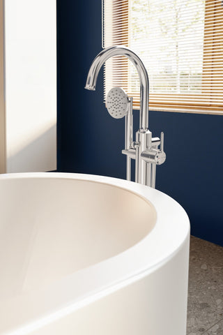 VitrA Origin Classic Floor Standing Bath/Shower Mixer - Chrome