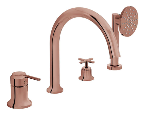 VitrA Origin Classic 4-Hole Bath/Shower Mixer - Soft Copper