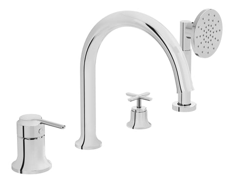 VitrA Origin Classic 4-Hole Bath/Shower Mixer - Chrome