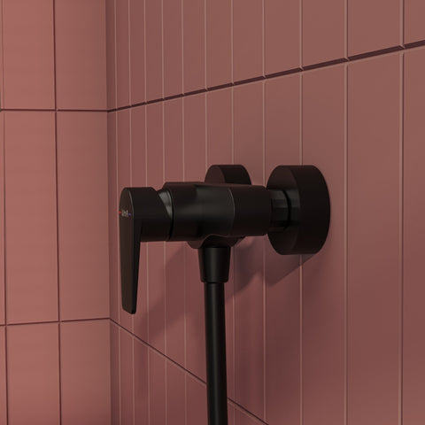 VitrA Flow Square Wall Mounted Shower Mixer - Matt Black