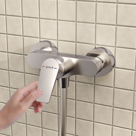 VitrA Flow Square Wall Mounted Shower Mixer - Chrome