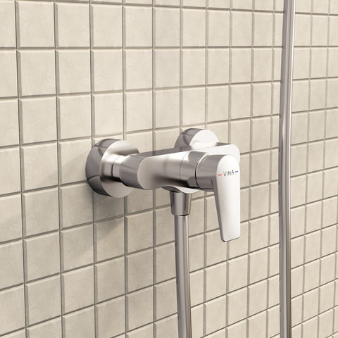 VitrA Flow Square Wall Mounted Shower Mixer - Chrome