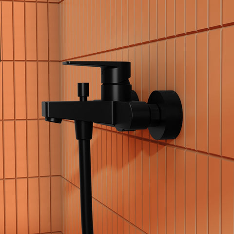 VitrA Flow Square Wall Mounted Bath/Shower Mixer - Matt Black