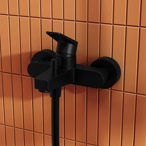VitrA Flow Square Wall Mounted Bath/Shower Mixer - Matt Black