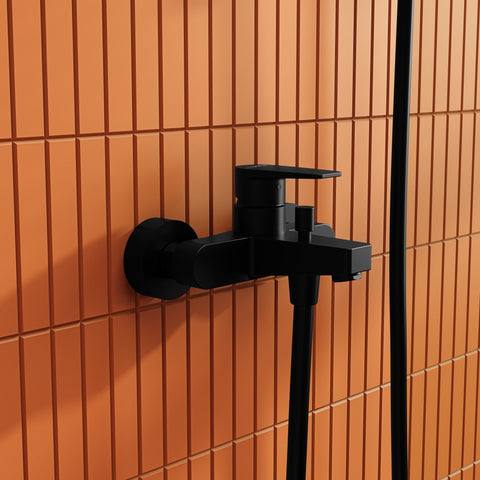 VitrA Flow Square Wall Mounted Bath/Shower Mixer - Matt Black