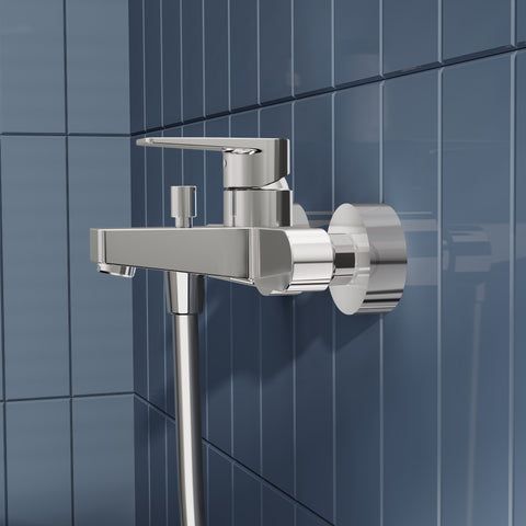VitrA Flow Square Wall Mounted Bath/Shower Mixer - Chrome