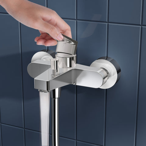 VitrA Flow Square Wall Mounted Bath/Shower Mixer - Chrome